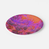 マゼントリップ（幻覚体験）のようなタとオレンジの印象派庭園 ペーパープレート (アングル)