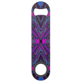 マゼントリップ（幻覚体験）のようなタ、青および緑の抽象芸術蝶 スピード栓抜き (正面)