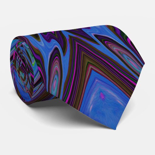 マゼントリップ（幻覚体験）のようなタ、青および緑の抽象芸術蝶 ネクタイ (ロール)