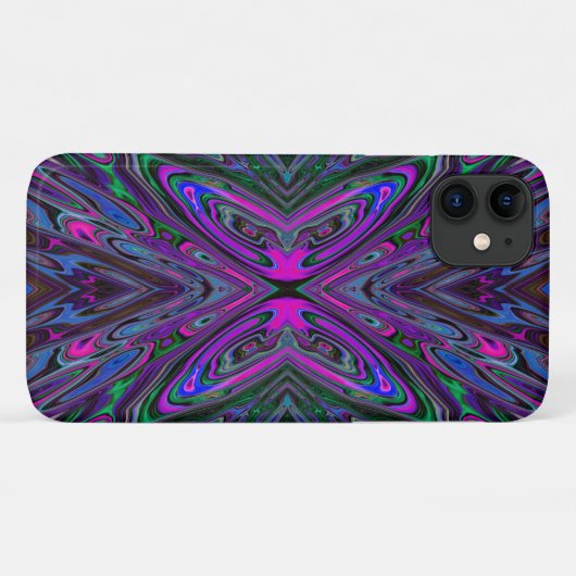 マゼントリップ(幻覚体験)のようなタ、青および緑の抽象芸術蝶 Case-Mate iPhoneケース (裏面(横))