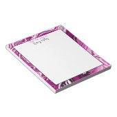 マゼンパーソナライズされたタおよびピンクの大理石の流体アート ノートパッド (アングル)