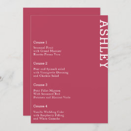 マゼンパーソナライズされたタゲスト名結婚の値 メニュー