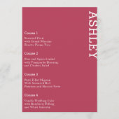 マゼンパーソナライズされたタゲスト名結婚の値 メニュー (正面)