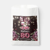 マゼンパーソナライズされたタワイン80誕生日 フェイバーバッグ (正面)