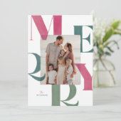 マゼンメリータ&グリーン2フォトクリスマス シーズンカード (スタンド正面)