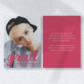 マゼンモダンタスタイリッシュン写真卒業 案内状