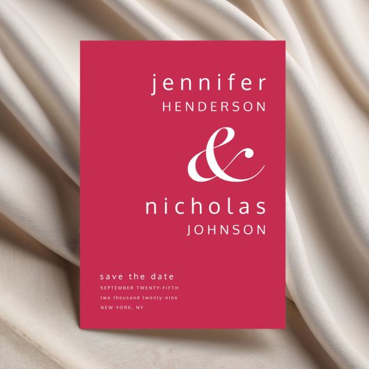 マゼンモダンタタイポグラフィ セーブザデート