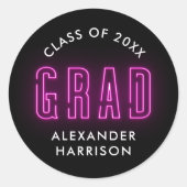 マゼンモダンタネオン卒業 ラウンドシール (正面)