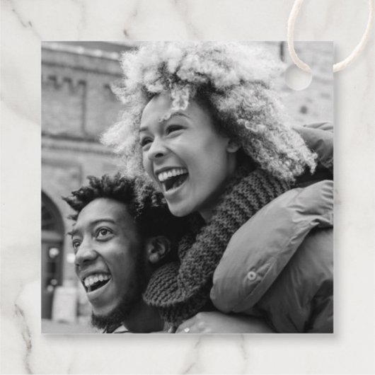 マゼンモダンタバラ金ゴールドミニマル結婚式の引き出物ラベル フェイバータグ (裏面)