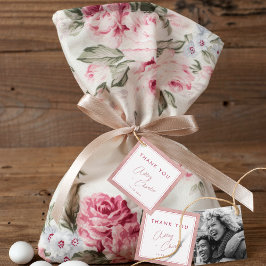 マゼンモダンタバラ金ゴールドミニマル結婚式の引き出物ラベル フェイバータグ