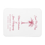 マゼンモダンタビーチ結婚式日付の保存 マグネット (横)