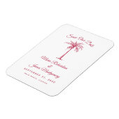 マゼンモダンタビーチ結婚式日付の保存 マグネット (左側)