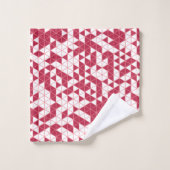 マゼンモダンタピンク幾何学的 バスタオルセット (ウォッシュタオル)