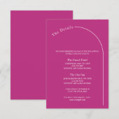 マゼンモダンタミニマルーチ付きマゼンタ結婚ン エンクロージャーカード (正面/裏面)