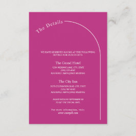 マゼンモダンタミニマルーチ付きマゼンタ結婚ン エンクロージャーカード