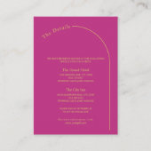 マゼンモダンタミニマルーチ付きマゼンタ結婚ン エンクロージャーカード (正面)