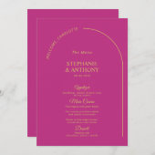 マゼンモダンタミニマルーチ付きマゼンタ結婚ン メニュー (正面/裏面)