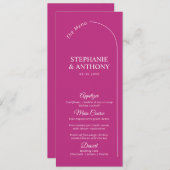 マゼンモダンタミニマルーチ付きマゼンタ結婚ン メニュー (正面/裏面)