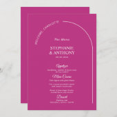 マゼンモダンタミニマルーチ付きマゼンタ結婚ン メニュー (正面/裏面)