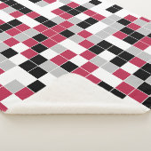 マゼンモダンタ幾何学模様 シェルパブランケット (3/4)