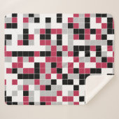 マゼンモダンタ幾何学模様 シェルパブランケット (正面(横))