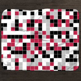 マゼンモダンタ幾何学模様 シェルパブランケット