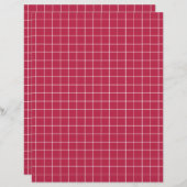 マゼンモダンタ幾何格子スクラップブック紙 (正面/裏面)