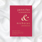 マゼンモダンタ式の日付金ゴールドの保存 箔招待状