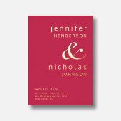 マゼンモダンタ式の日付金ゴールドの保存 箔招待状