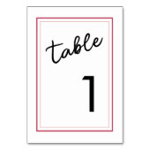 マゼンモダンタ色とブラックミニマル結婚色 テーブルナンバー (正面)