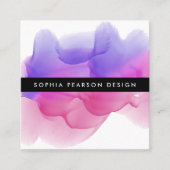 マゼンモダンタ色の色枠 |ソーシャルメディア スクエア名刺 (正面)