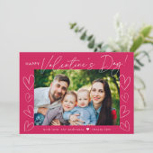 マゼンモダンタ色バレンタインデーの写真のスクリプト シーズンカード (スタンド正面)