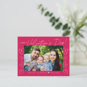 マゼンモダンタ色バレンタインデーの写真のスクリプト シーズンポストカード (スタンド正面)