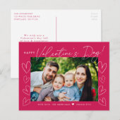 マゼンモダンタ色バレンタインデーの写真のスクリプト シーズンポストカード (正面/裏面)