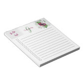 マゼンモノグラムのタ色の水色フローラを一覧表示するには ノートパッド (アングル)