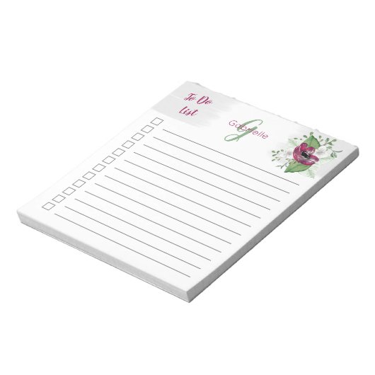 マゼンモノグラムのタ色の水色フローラを一覧表示するには ノートパッド (回転)