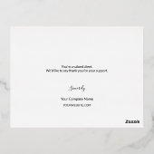 マゼン実在タバラ金ゴールドフォイル事業 箔招待状ポストカード (裏面)