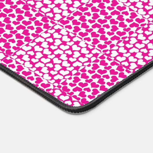 マゼン市松模様にタと白の愛 デスクマット (コーナー)