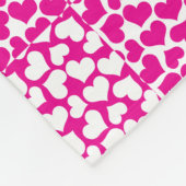 マゼン市松模様にタと白の愛 フリースブランケット (角)