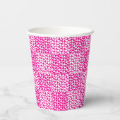 マゼン市松模様にタと白の愛 紙コップ (裏面)