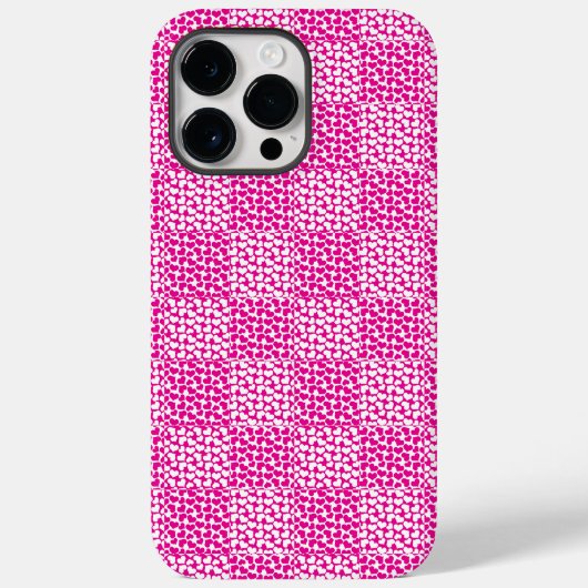 マゼン市松模様にタと白の愛 Case-Mate iPhoneケース (裏面)