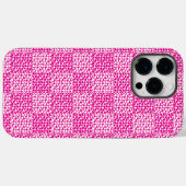 マゼン市松模様にタと白の愛 Case-Mate iPhoneケース (裏面 (横))