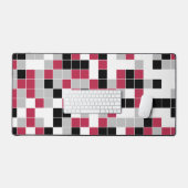 マゼン数々のタ色の黒の幾何学的 デスクマット (キーボード&マウス)