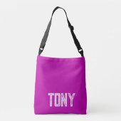 マゼン無地のタ名前をカスタムするモノグラム クロスボディバッグ (裏面)