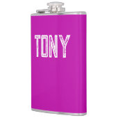 マゼン無地のタ名前をカスタムするモノグラム フラスク (左)