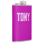 マゼン無地のタ名前をカスタムするモノグラム フラスク (右)