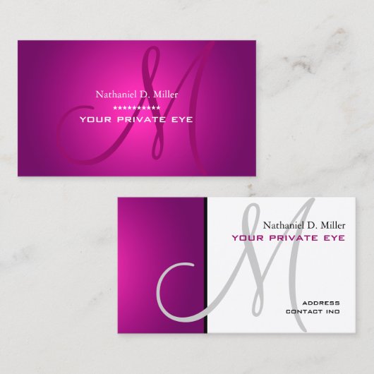 マゼン白熱［赤熱］光を放つタモノグラム 名刺 (正面/裏面)