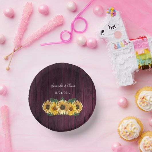 マゼン素朴タひまわり結婚の紙丼 ペーパーボウル (パーティー)