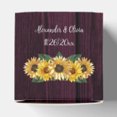 マゼン素朴タひまわり結婚式の引き出物ボックス フェイバーボックス (上部)