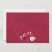 マゼン素朴タピンクボホシックフローラブライダルシャワー 招待状 (裏面)